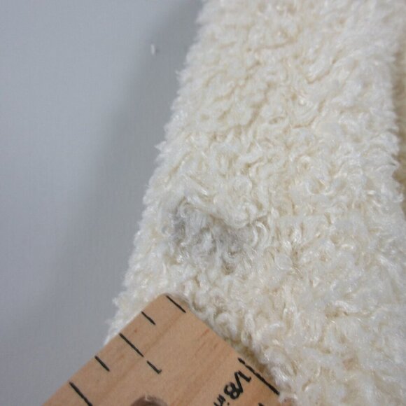 Dudley Stephens Women's Fleece Coat Jacket M Ivory Pockets Fuzzy Cozy Luxury 844 - Picture 9 of 12